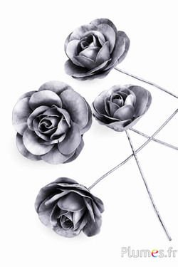Blume aus Holz - Ø 8 cm - silber